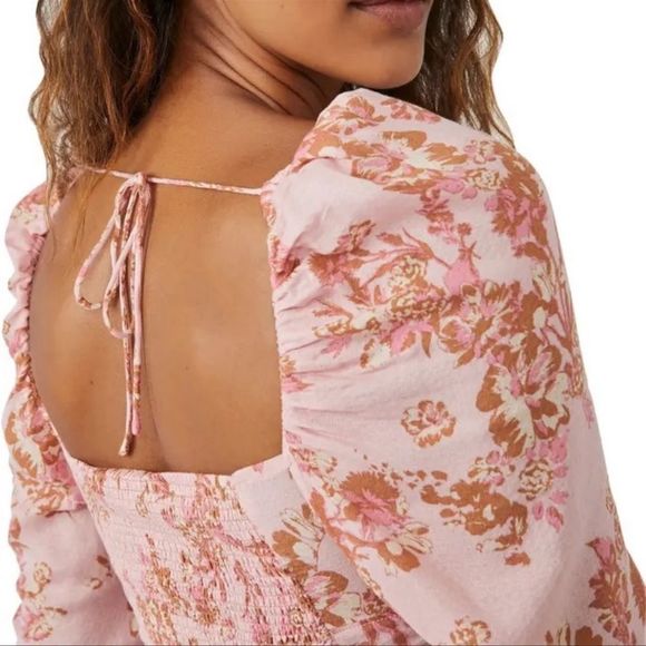 FREE PEOPLE | Hilary Printed Top in Pink Combo - Picture 3 of 5